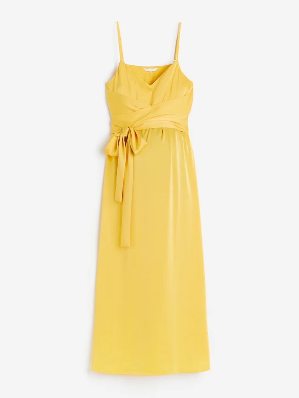 H&M Maternity MAMA Yellow satin maxi dress